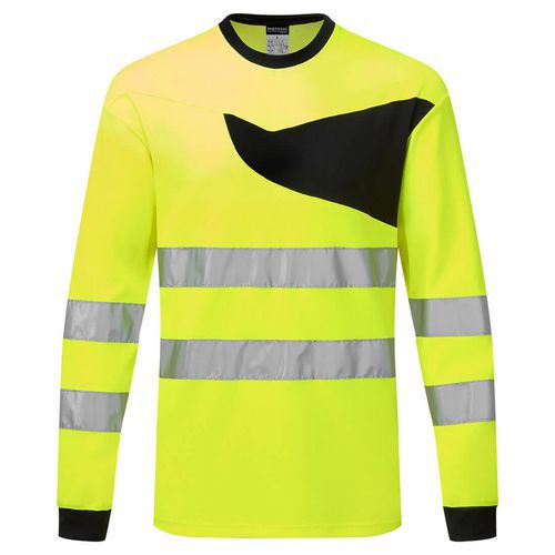 PW2 Hi-Vis tričko L/S, čierna/žltá