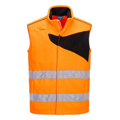 PW2 Hi-Vis Fleece vesta, čierna/oranžová