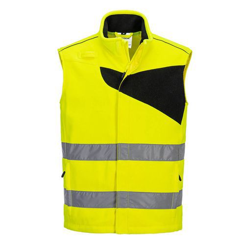 PW2 Hi-Vis Fleece vesta, čierna/žltá