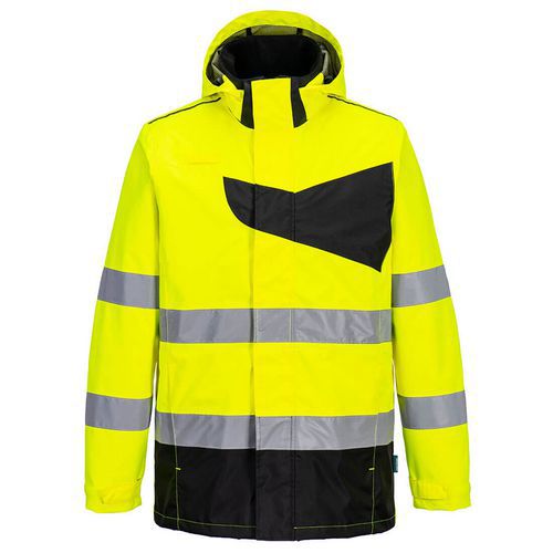 PW2 Hi-Vis Bunda do dažďa, čierna/žltá