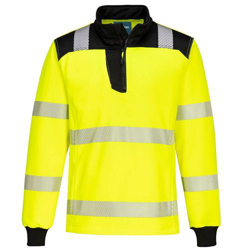 PW3 Hi-Vis mikina 1/4 zips, čierna/žltá