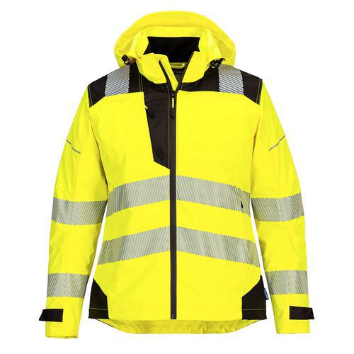 PW3 Hi-Vis Dámska bunda do dažďa, čierna/žltá
