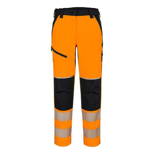 PW3 Hi-Vis Dámske strečové nohavice, čierna/oranžová