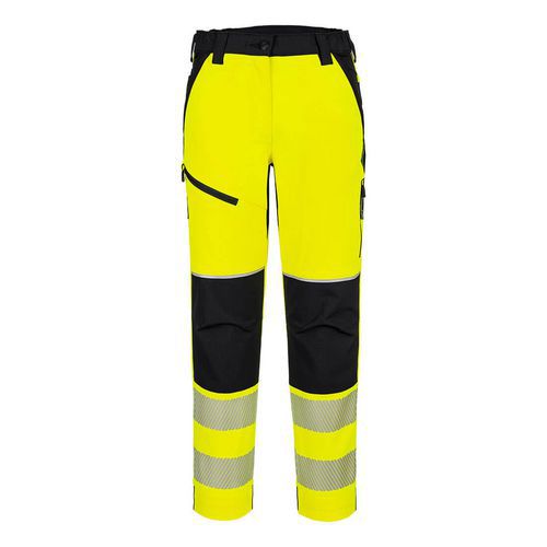 PW3 Hi-Vis Dámske strečové nohavice, čierna/žltá