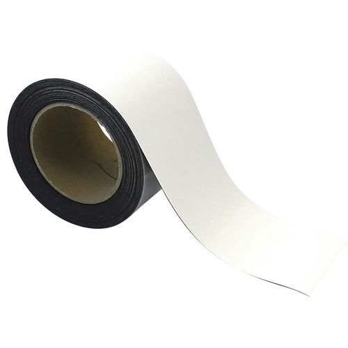 Magnetické pásky na regály Manutan Expert, 10 m, biele