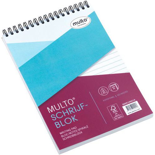 Blok krúžkový Multo A5, s hornou špirálou, linajkový, 5 ks