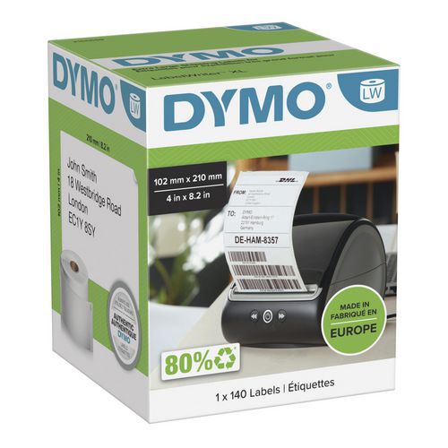 Samolepiace štítky do tlačiarne Dymo LabelWriter, 102 x 210 mm Samolepiace štítky do tlačiarne Dymo LabelWriter, 102 x 210 mm