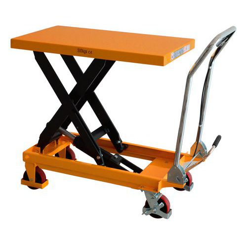Mobilný zdvíhací hydraulický stôl Lift, do 500 kg, doska 85 x 50 cm