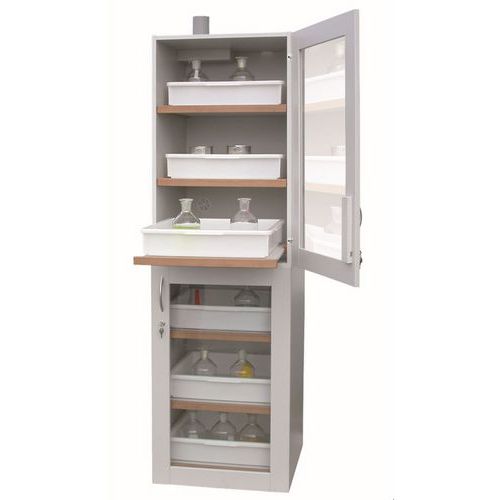 Skrine na kyseliny a zásady StoreLAB SLS, 600 x 600 x 1 935 mm, 2 oddiely, 6 políc Skrine na kyseliny a zásady StoreLAB SLS, 600 x 600 x 1 935 mm, 2 oddiely, 6 políc