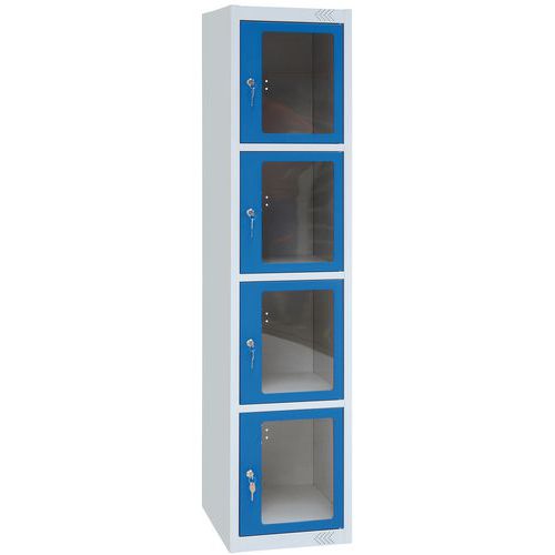 Kovový šatník Manutan Expert Jenny, 4 boxy s priezorom