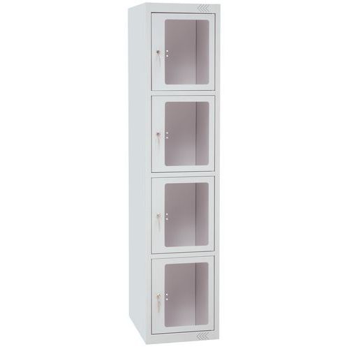 Kovový šatník Manutan Expert Jenny, 4 boxy s priezorom