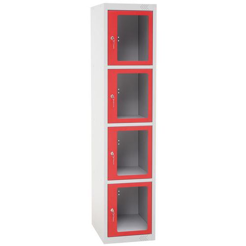 Kovový šatník Manutan Expert Jenny, 4 boxy s priezorom