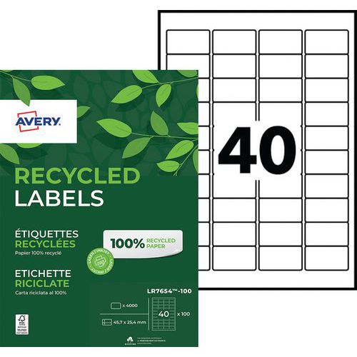 Samolepiace etikety Avery, recyklované