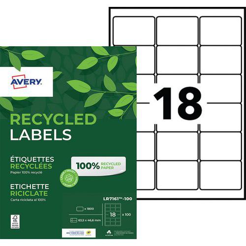 Samolepiace etikety Avery, recyklované