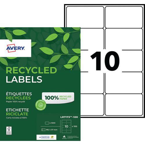 Samolepiace etikety Avery, recyklované