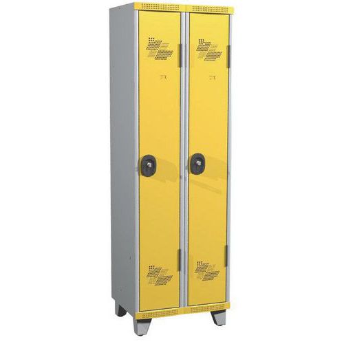 Zvárané šatníky Acial, 2 oddiely, 300 mm, na nohách, cylindrický zámok Zvárané šatníky Acial, 2 oddiely, 300 mm, na nohách, cylindrický zámok