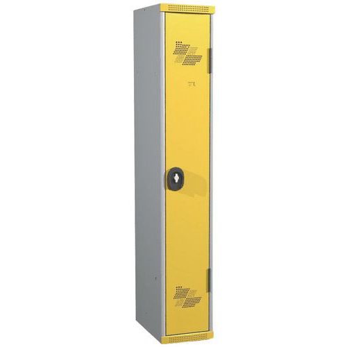Zvárané šatníky Acial, 1 oddiel, 300 mm, otočný uzáver