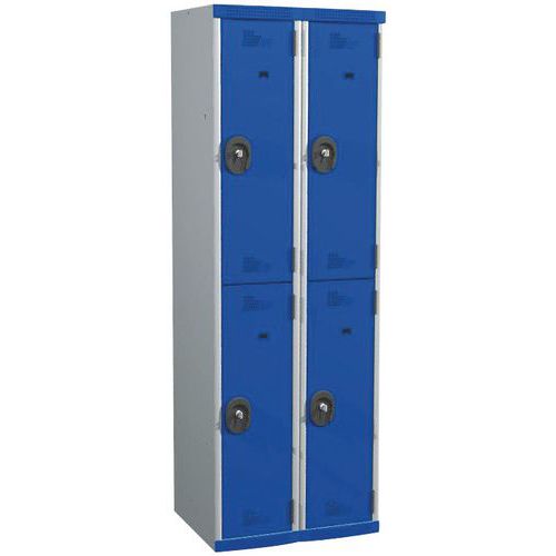 Zvárané šatníky Acial, 2 stĺpce, 4 boxy, 300 mm, cylindrický zámok Zvárané šatníky Acial, 2 stĺpce, 4 boxy, 300 mm, cylindrický zámok