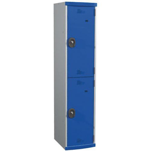 Zvárané šatníky Acial, 1 stĺpec, 2 boxy, 400 mm, cylindrický zámok Zvárané šatníky Acial, 1 stĺpec, 2 boxy, 400 mm, cylindrický zámok
