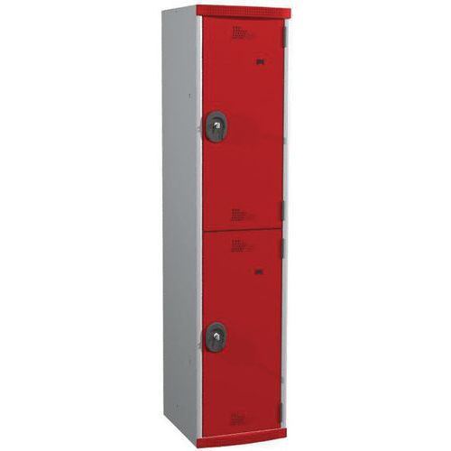 Zvárané šatníky Acial, 1 stĺpec, 2 boxy, 400 mm, cylindrický zámok Zvárané šatníky Acial, 1 stĺpec, 2 boxy, 400 mm, cylindrický zámok