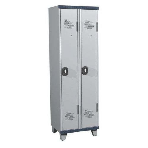 Zvárané šatníky Acial, 2 oddiely, 300 mm, na nohách, otočný uzáver Zvárané šatníky Acial, 2 oddiely, 300 mm, na nohách, otočný uzáver