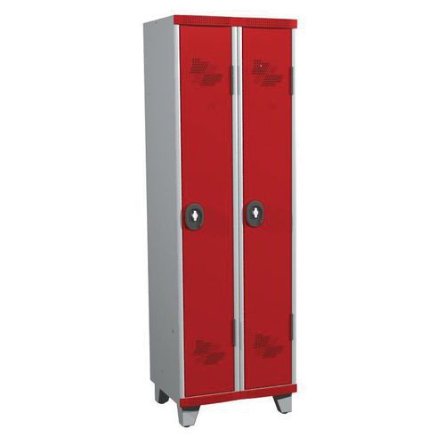 Zvárané šatníky Acial, 2 oddiely, 300 mm, na nohách, otočný uzáver Zvárané šatníky Acial, 2 oddiely, 300 mm, na nohách, otočný uzáver