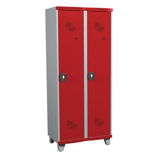 Zvárané šatníky s medzistenou Acial, 2 oddiely, 400 mm, na nohách, otočný uzáver Zvárané šatníky s medzistenou Acial, 2 oddiely, 400 mm, na nohách, otočný uzáver
