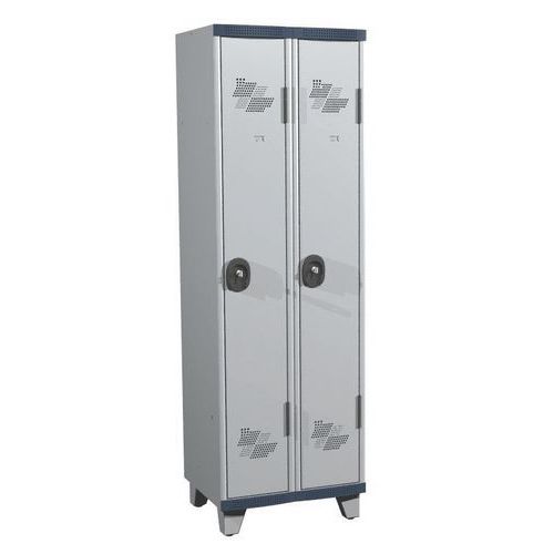 Zvárané šatníky Acial, 2 oddiely, 300 mm, na nohách, cylindrický zámok Zvárané šatníky Acial, 2 oddiely, 300 mm, na nohách, cylindrický zámok