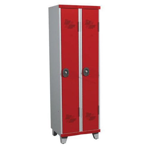 Zvárané šatníky Acial, 2 oddiely, 300 mm, na nohách, cylindrický zámok Zvárané šatníky Acial, 2 oddiely, 300 mm, na nohách, cylindrický zámok