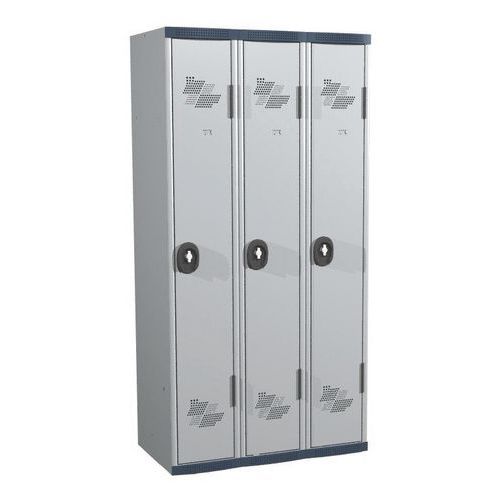 Zvárané šatníky Acial, 3 oddiely, 300 mm, otočný uzáver Zvárané šatníky Acial, 3 oddiely, 300 mm, otočný uzáver