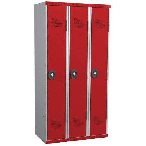 Zvárané šatníky Acial, 3 oddiely, 300 mm, otočný uzáver Zvárané šatníky Acial, 3 oddiely, 300 mm, otočný uzáver