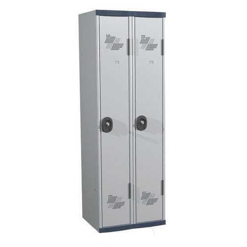 Zvárané šatníky Acial, 2 oddiely, 300 mm, cylindrický zámok