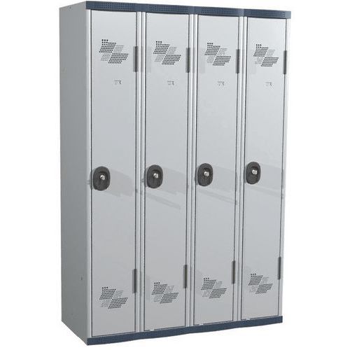 Zvárané šatníky Acial, 4 oddiely, 300 mm, cylindrický zámok Zvárané šatníky Acial, 4 oddiely, 300 mm, cylindrický zámok