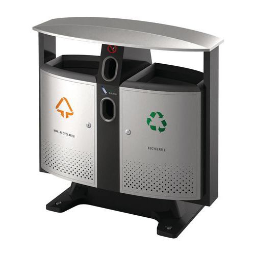 Vonkajší odpadkový kôš Design na batérie a separovaný odpad – 2 x 39 l