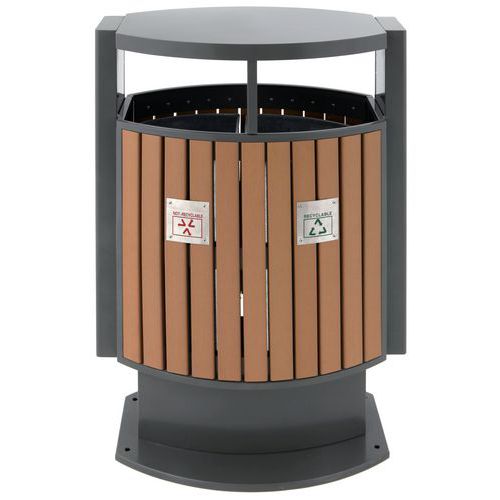 Vonkajší odpadkový kôš na separovaný odpad drevený vzhľad 2x39 l