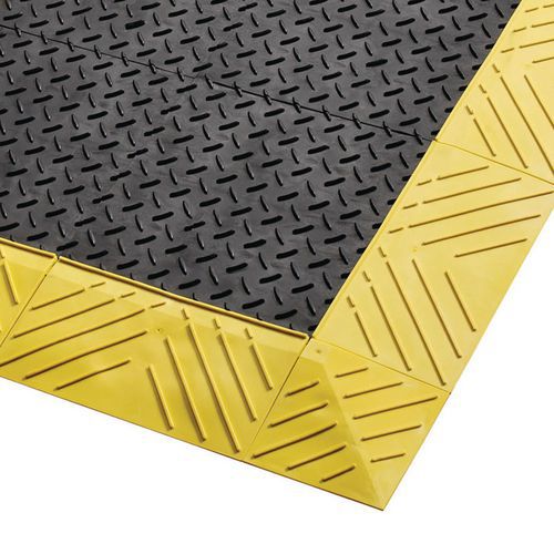 Diamond Flex Lok™ Pevné protiúnavové priemyselné rohože, čierna/žltá