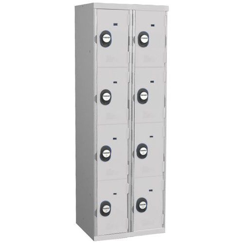 Zvárané šatníky Acial, 2 stĺpce, 8 boxov, 300 mm, kódový zámok Zvárané šatníky Acial, 2 stĺpce, 8 boxov, 300 mm, kódový zámok