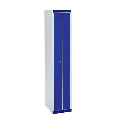 Montované šatníky úzke Acial, 2 oddiely, 200 mm, cylindrický zámok