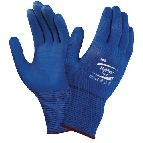 Nylonové rukavice Ansell HyFlex® 11-818 polomáčané v nitrile, 12 párov