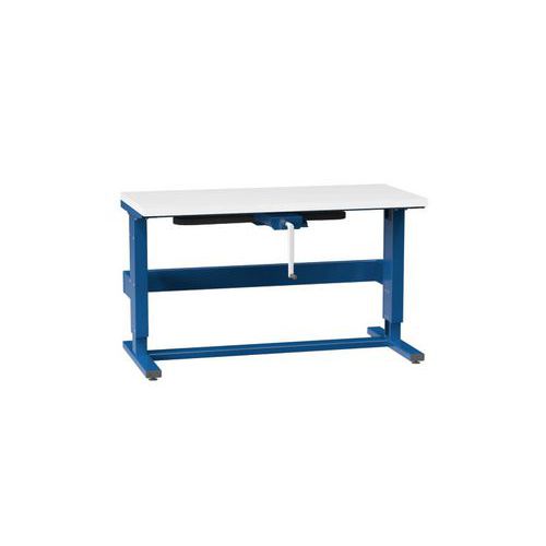 Kľukou nastaviteľné ERGO stoly, 1500 x 700 x 790 (1100) mm, LAMINO
