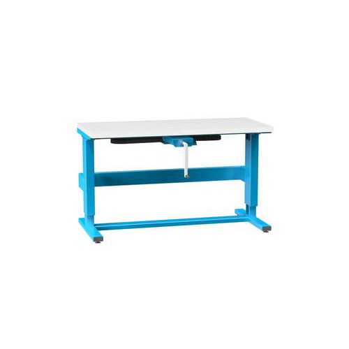 Kľukou nastaviteľné ERGO stoly, 1500 x 700 x 790 (1100) mm, LAMINO