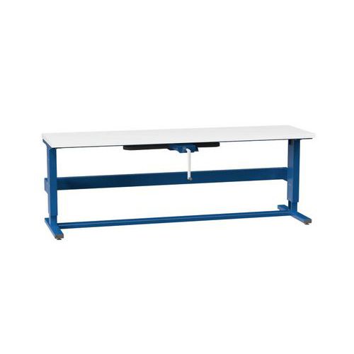 Kľukou nastaviteľné ERGO stoly, 2500 x 700 x 790 (1100) mm, LAMINO