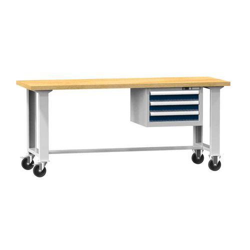 Mobilné dielenské stoly MPS3-820, 2000 x 800 x 880 mm, BUK