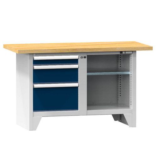 Modulárne dielenské stoly PS1-4, 1500 x 700 x 880 mm, BUK