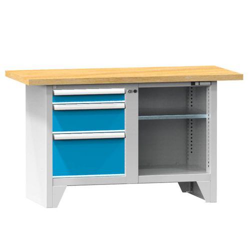 Modulárne dielenské stoly PS1-4, 1500 x 700 x 880 mm, BUK