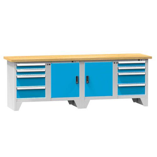 Modulárne dielenské stoly PS3-1, 2500 x 700 x 880 mm, BUK