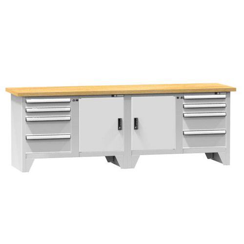 Modulárne dielenské stoly PS3-1, 2500 x 700 x 880 mm, BUK