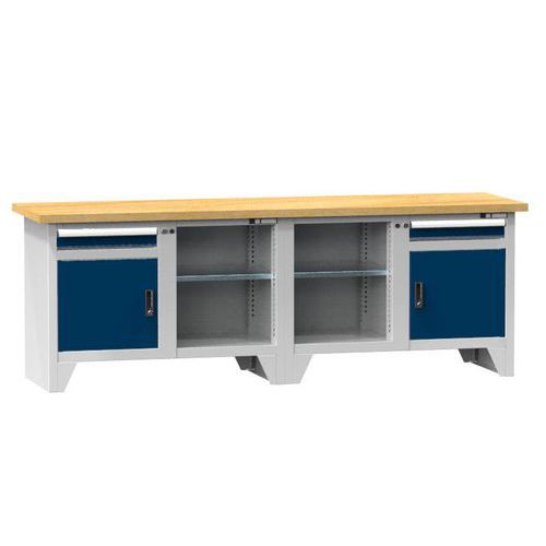 Modulárne dielenské stoly PS3-2M, 2500 x 700 x 880 mm, MULTIPLEX Modulárne dielenské stoly PS3-2M, 2500 x 700 x 880 mm, MULTIPLEX