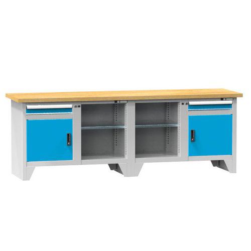 Modulárne dielenské stoly PS3-2M, 2500 x 700 x 880 mm, MULTIPLEX