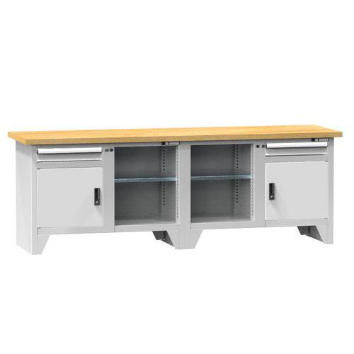 Modulárne dielenské stoly PS3-2M, 2500 x 700 x 880 mm, MULTIPLEX